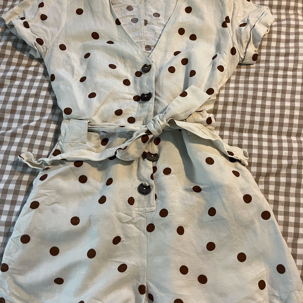 Polka Dot Button-Up Romper